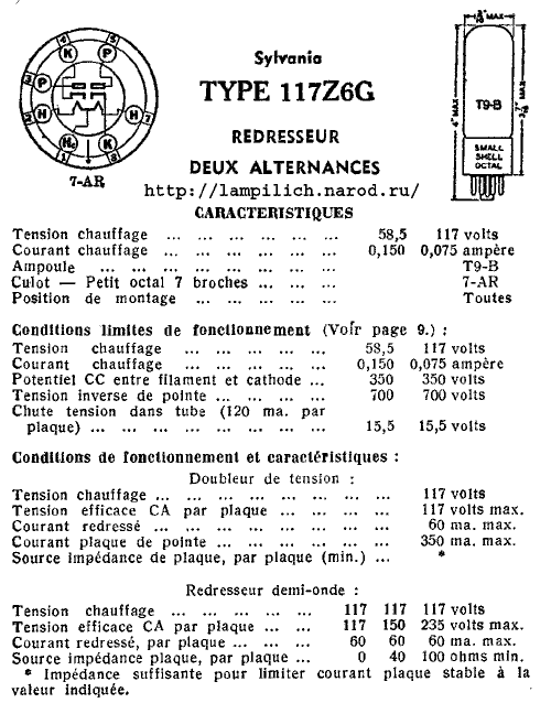 Радиолампа 117Z6