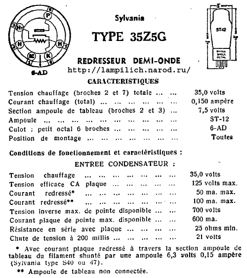 Радиолампа 35Z5